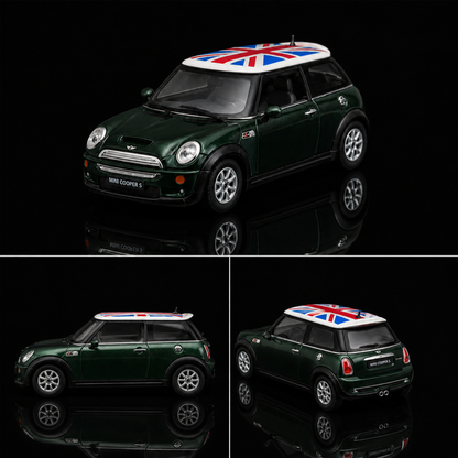 Mini Cooper S Die-Cast Model Car | Metal Pull-Back Toy with Openable Doors
