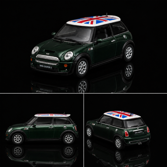 Mini Cooper S Die-Cast Model Car | Metal Pull-Back Toy with Openable Doors