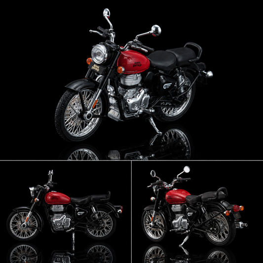 1:15 Scale Royal Enfield Classic 350 Die-Cast Bike Model | Licensed Bullet Motorcycle Toy (Red)